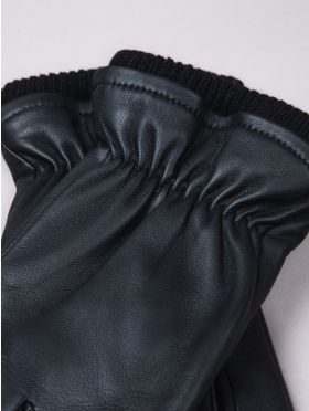 David Leather Gloves in Black