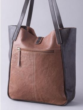 Hartsop Leather Tote Bag in Tan & Brown