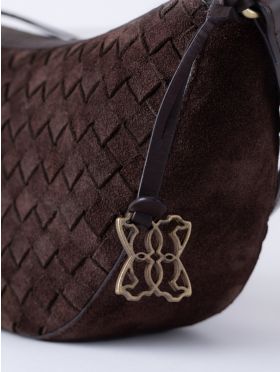 Mirehouse Suede Sling Bag in Chocolate Brown