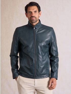 Penton Leather Jacket in Navy