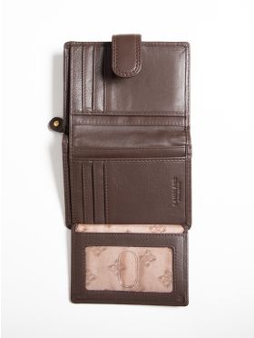 Small Leather Tab Purse in Brown