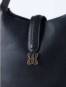 Dalston Leather Hobo Bag in Black