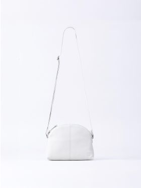 Elterwater Curved Leather Cross Body Bag in White