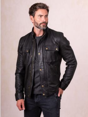 Burnmoor Leather Jacket in Black