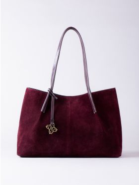 Mirehouse Suede Tote Bag in Berry