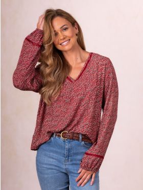 Lynsey Blouse in Red