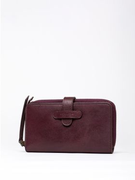 Newby Leather Tab Purse in Burgundy