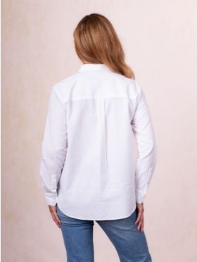Nara Long Sleeve Cotton Shirt in White