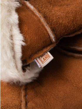 Ladies' Sheepskin Seam Mittens in Tan