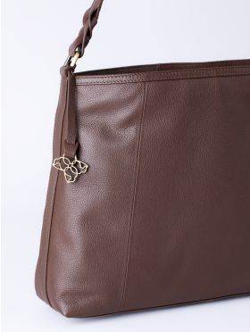 Howgill Leather Hobo Bag in Chocolate Brown
