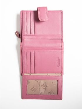 Small Leather Tab Purse in Mauve
