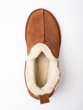 Men's Suede Slipper Boot in Tan