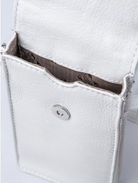 Bowness Leather Cross Body Phone Pouch in White