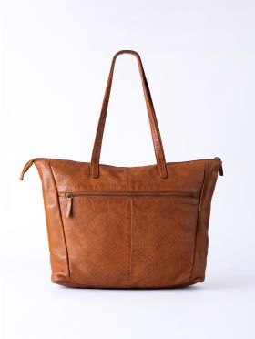 Storrs Woven Leather Tote Bag in Cognac