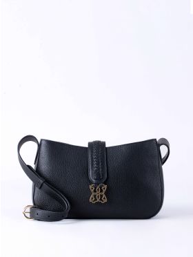 Dalston Leather Cross Body Bag in Black