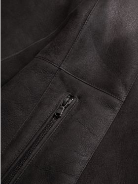 Armboth Shearling Aviator Jacket in Charcoal Grey