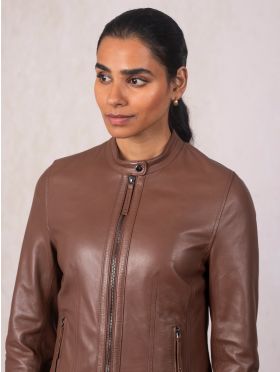 Threlkeld Leather Jacket in Tan