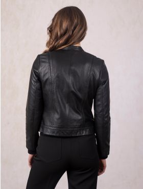 Annaside Leather Jacket in Black