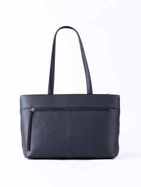Wasdale Leather Tote Bag in Dark Navy