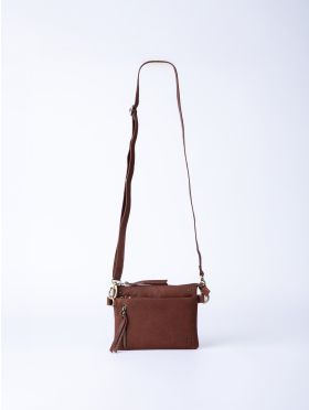 Harstone Mini Leather Cross Body Bag in Tan