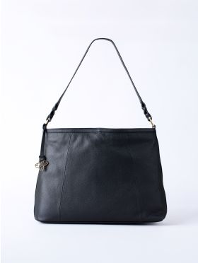 Howgill Leather Hobo Bag in Black