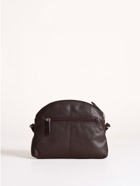 Elterwater Curved Leather Cross Body Bag in Brown