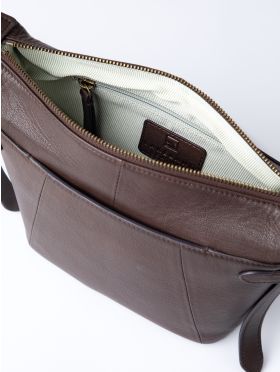 Newby Leather Cross Body Bag in Chocolate