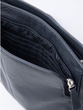 Ambleside Leather Cross Body Bag in Navy