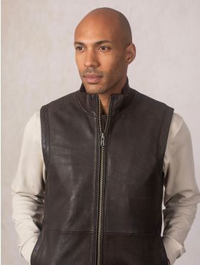 Glenridding Leather Gilet in Brown | Lakeland Leather
