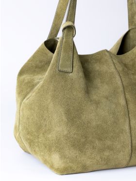 Santon Suede Tote Bag in Green