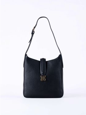 Dalston Leather Hobo Bag in Black