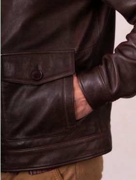 Embleton Leather Jacket in Brown