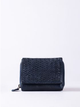 Wreay Small Leather Purse in Navy
