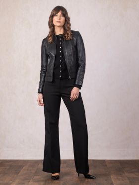 Annaside Leather Jacket in Black