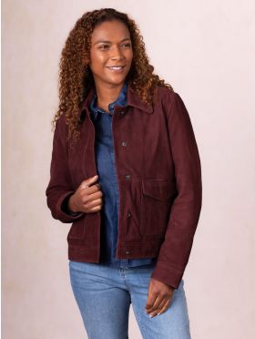 Southey Suede Jacket in Burgundy | Lakeland Leather