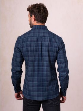 Keswick Cotton Checked Shirt in Blue