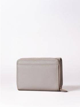 Small Leather Purse in Grey