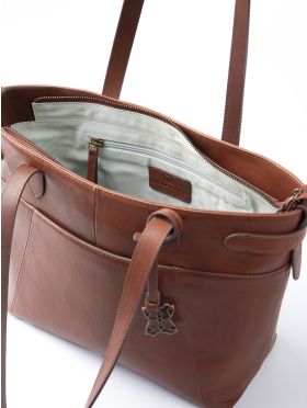 Newby Leather Tote Bag in Tan