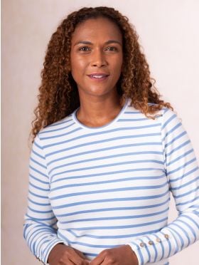 Everly Striped Top in Blue