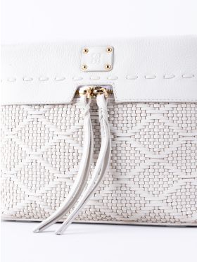 Wasdale Leather Cross Body Bag in Off White