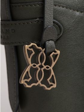 Newby Leather Cross Body Bag in Green