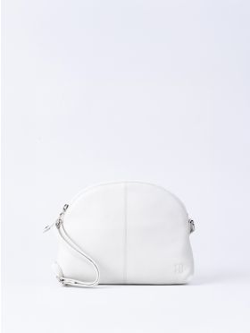 Elterwater Curved Leather Cross Body Bag in White