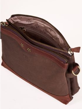 Hartsop Zip Leather Cross Body Bag in Brown