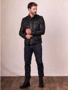 Burnmoor Leather Jacket in Black