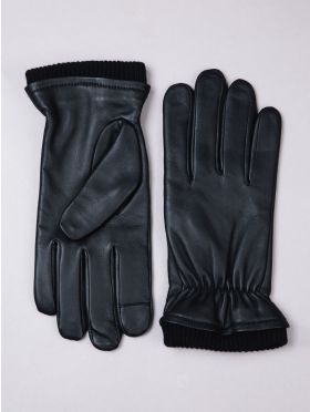 David Leather Gloves in Black