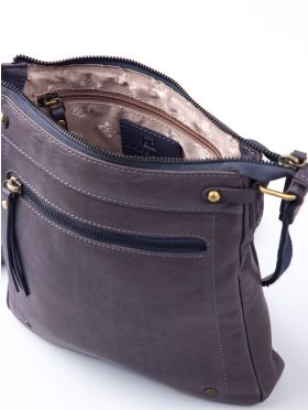 Harstone Large Leather Cross Body Bag in Blue