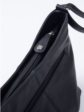 Grasmere Leather Cross Body Bag in Black