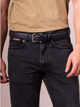 Storrs Leather Belt in Navy