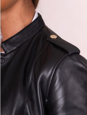 Millom Leather Jacket in Black