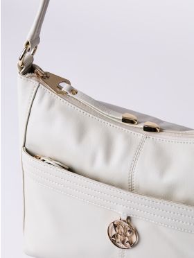 Cartmel Leather Shoulder Bag In Off White